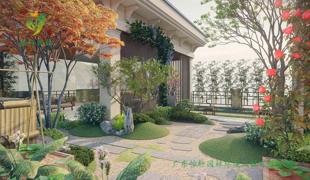 惠州湖畔新城周女士家的別墅花園景觀設計效果圖